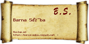 Barna Sába névjegykártya